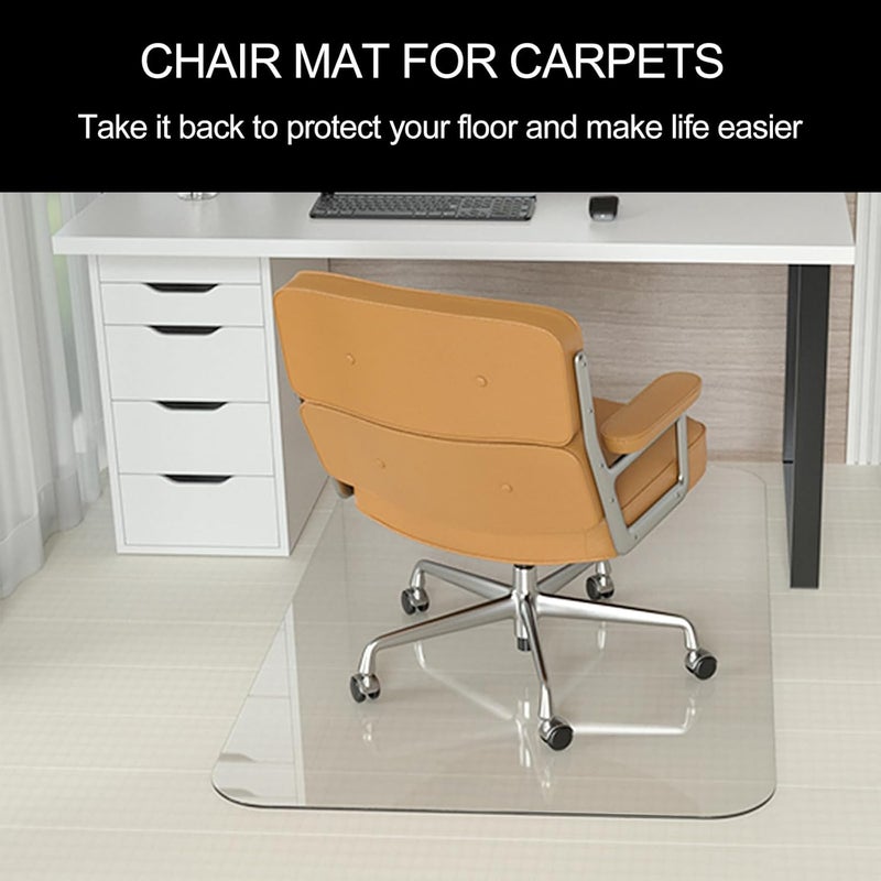KAISLE Office Chair Mat for Carpet Floor, Plastic Rolling Chair Mat for Carpeted Floors, Computer Desk Chair Floor Mats, 48 x 30 Inch Rectangle Clear Heavy Duty Floors Protector 0.14 Inch Thick - Image 3